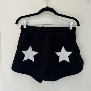 Black Lounge Shorts with White Stars